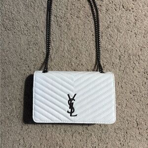 Yves Saint Laurent White Quilted Crossbody Bag